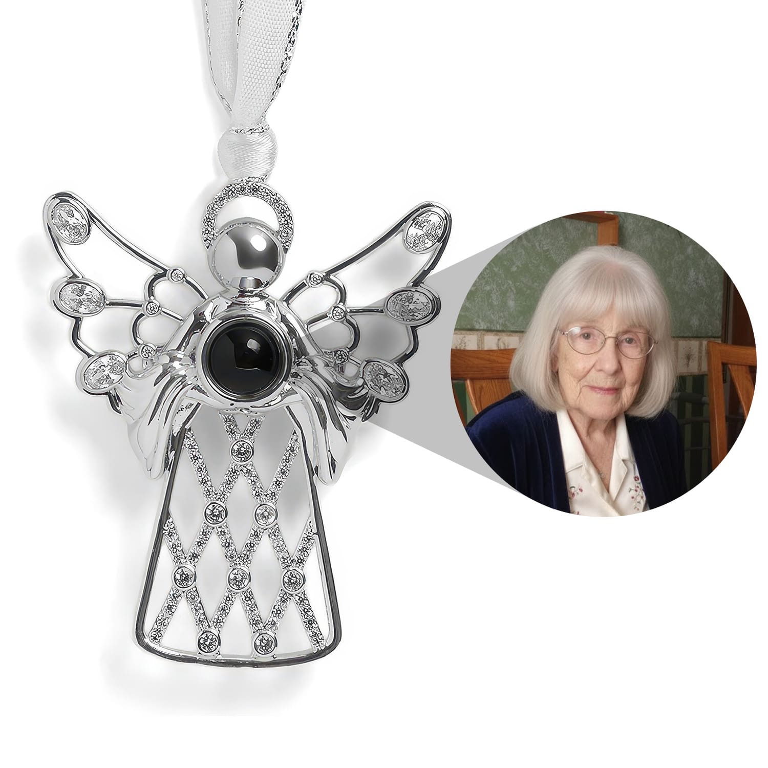Personalized Angel Embrace Photo Ornament