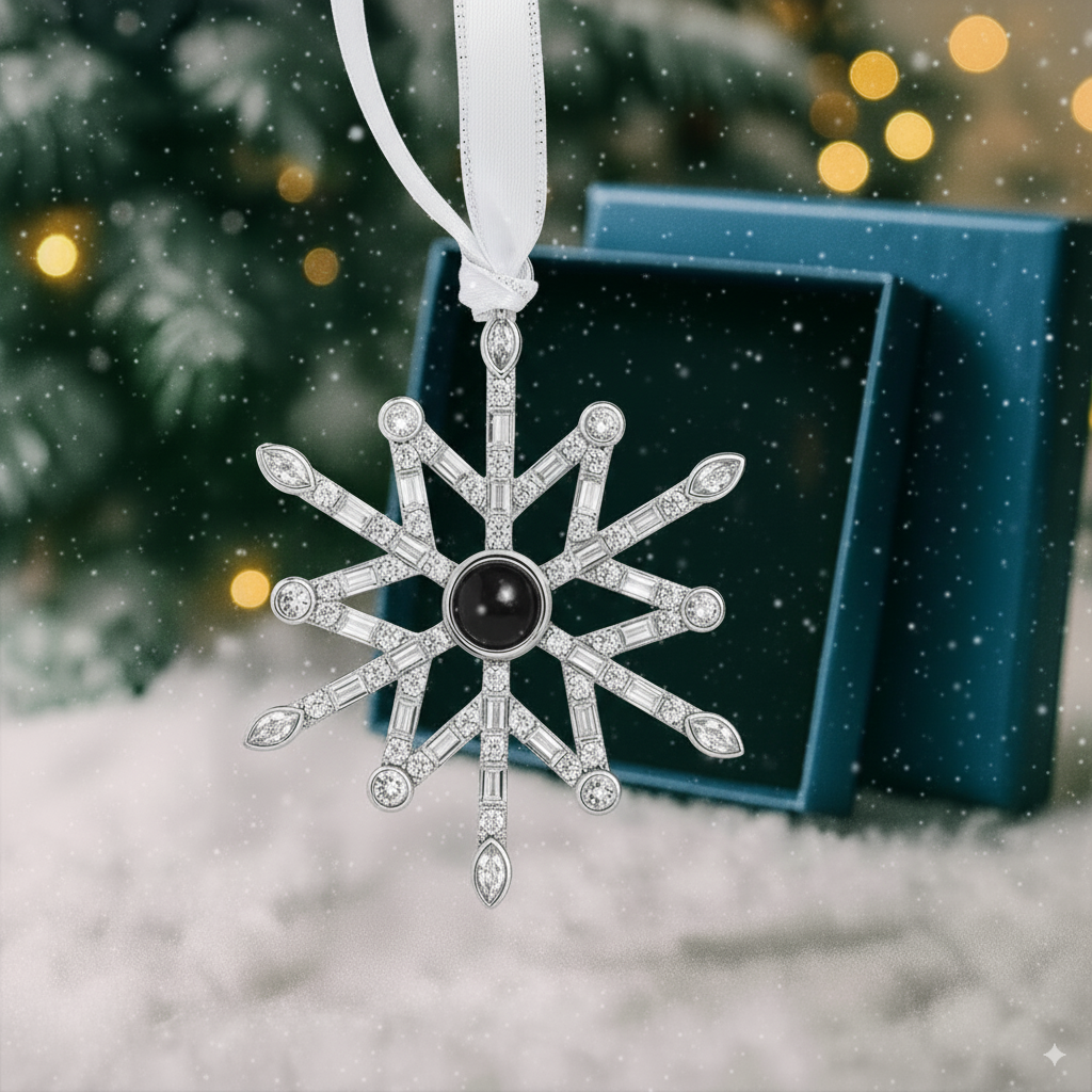 Personalized Nordic Snowflake Photo Ornament