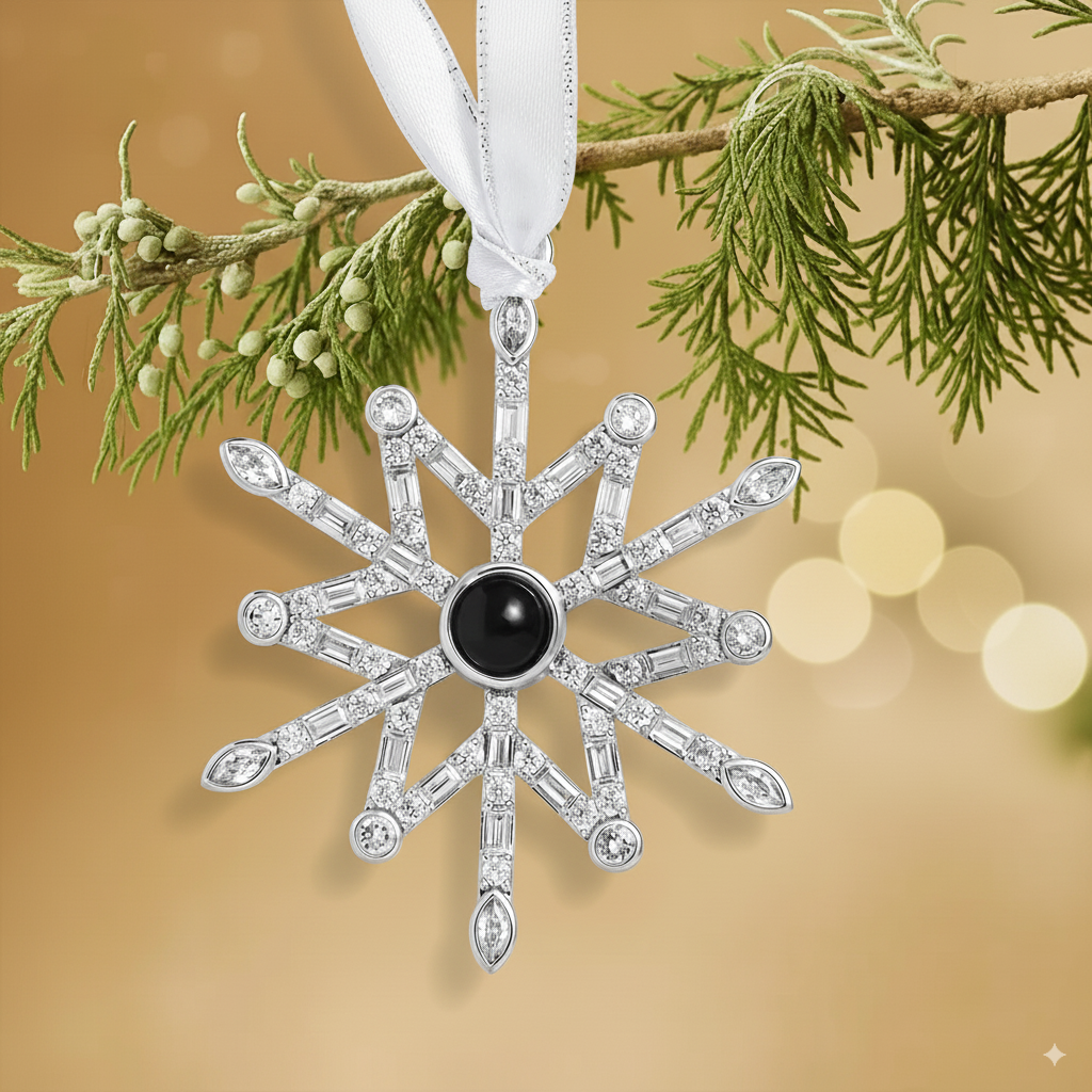 Personalized Nordic Snowflake Photo Ornament