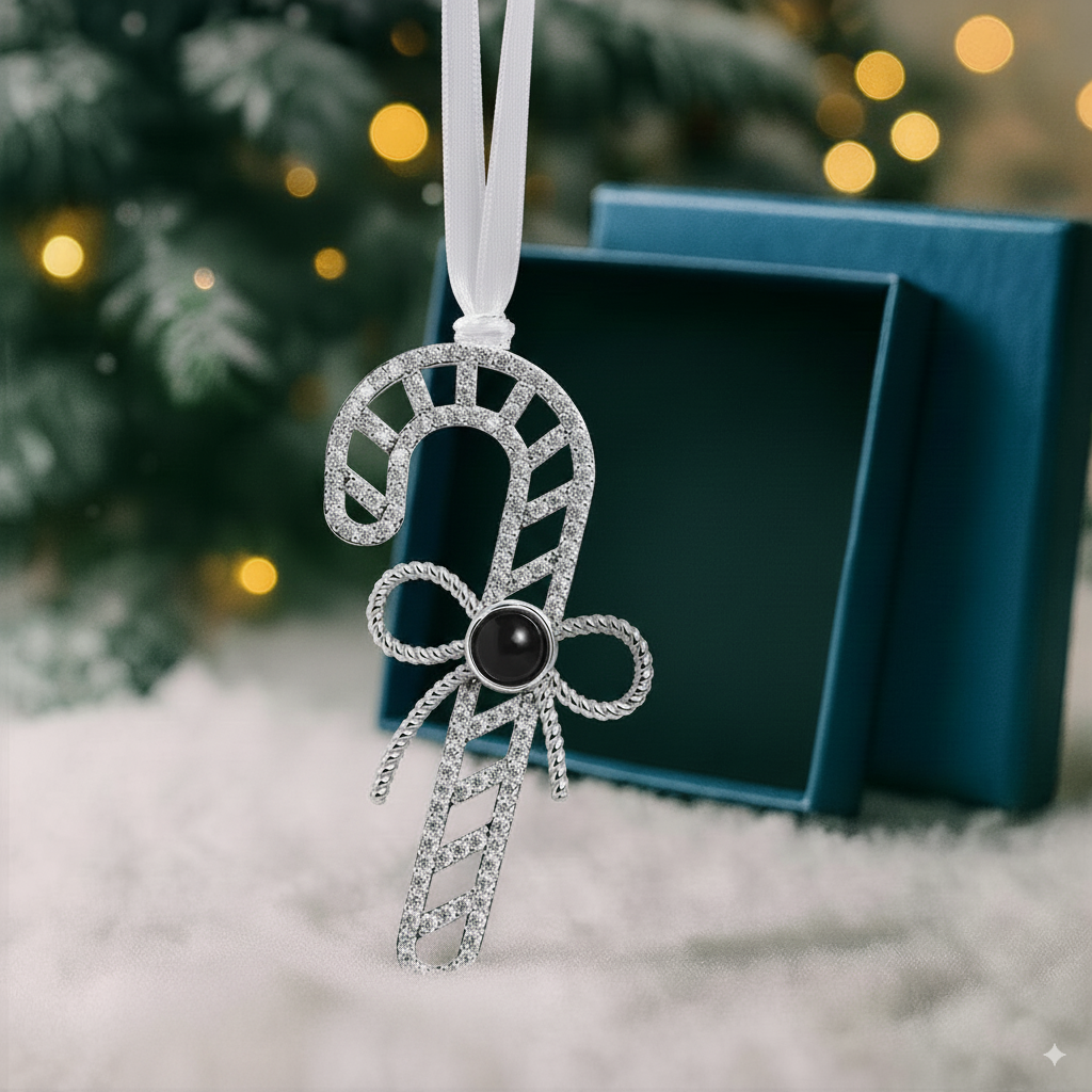 Personalized Candy Cane Photo Ornament