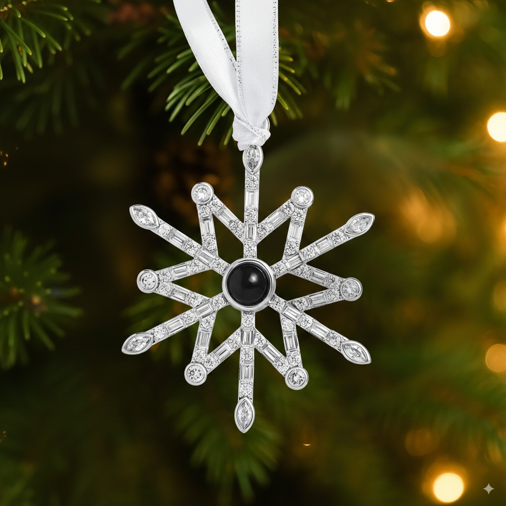 Personalized Nordic Snowflake Photo Ornament